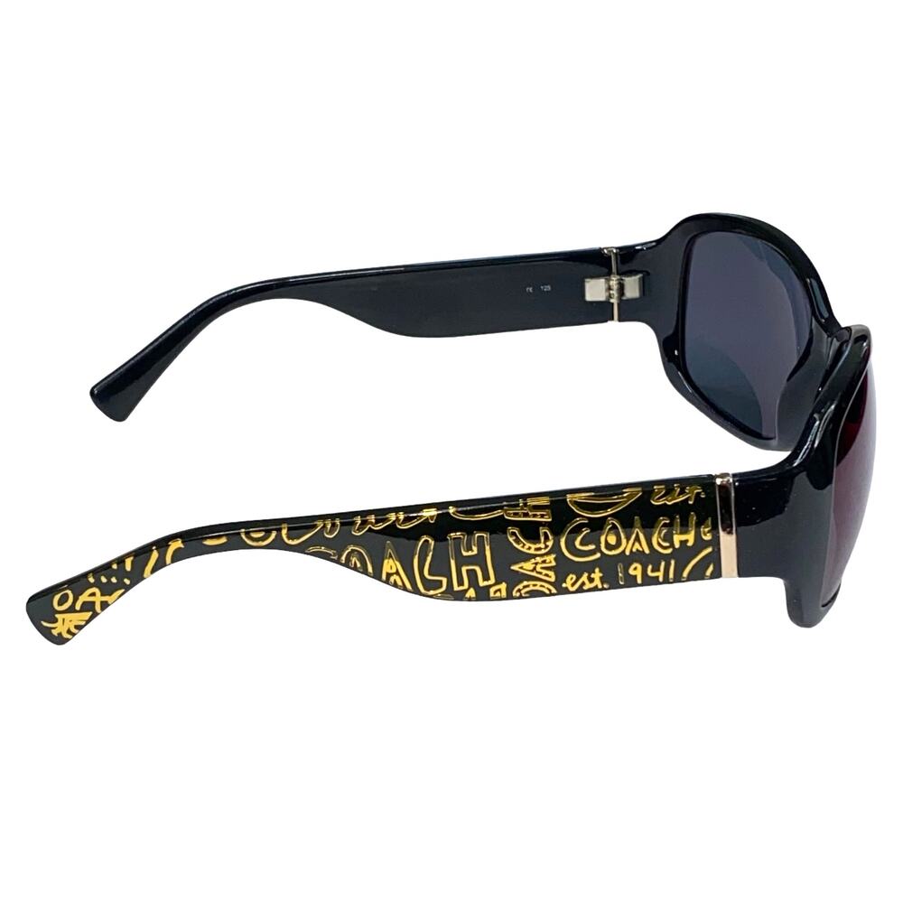 Coach Women's Black Gold Lettering Square Sunglasses 51MM - Picture 2 of 14